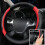 Conjunto de capa de volante em couro e tapetes de microfibra impermeáveis – Ajuste universal para 95% dos sedãs/SUVs, 14,5-15 polegadas, 5