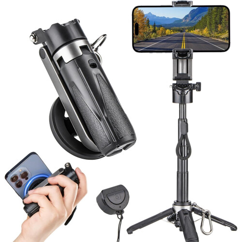Βάση τρίποδου Magsafe συμβατή με iPhone, φορητό selfie stick με επαναφορτιζόμενο
