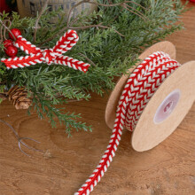 Crăciun tricotat frânghie șnur aranjament artizanal panglică cadou ambalaj DIY decorațiuni de sărbători petrecere arcuri brad ornament floral