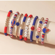 Pulseiras para o dia do jogo, pulseiras com pingentes esportivos, joias empilháveis para fãs de futebol, acessórios de praia de verão em estilo