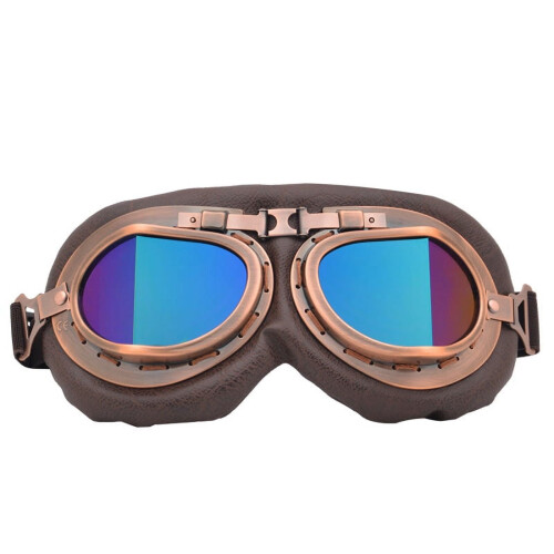 Vintage motorcycle goggles helmet-compatible single pair