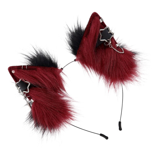 Cerchietto per capelli con orecchie di gatto artificiali e orecchini, ideale per Halloween e cosplay.
