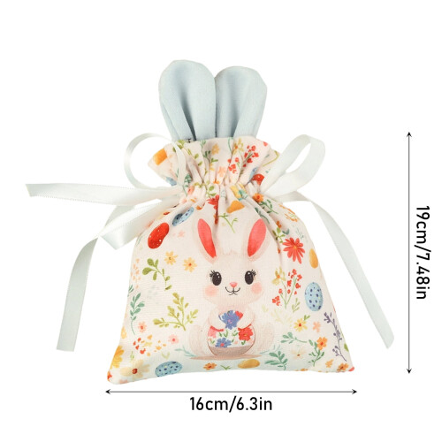 Bunny Ear Floral Drawstring Gift Pouch 2