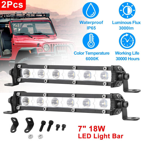 LED-Lichtleiste, einreihig, 7 Zoll, 18 W, Offroad-Scheinwerfer