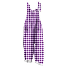 Macacão feminino listrado sem mangas com peitilho – Leve, folgado, casual, peça única para o verão, roxo nº 9, tamanho G, perfeito para a