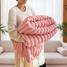 Nyuszi takaró felnőtteknek és nőknek, műnyúlszőrme pléd kanapéra/ágyra – puha, bolyhos, meleg (rózsaszín, 100x150cm)