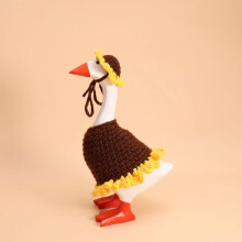 Ținute Desk Goose de Ziua Sfântului Patrick, haine Goose cu imprimeu floarea-soarelui de 18 cm și pălărie tip cafea (floarea-soarelui cafea)