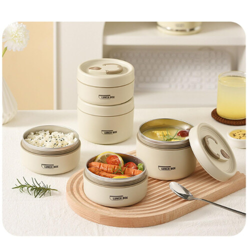 Σετ κουτιών Bento από ανοξείδωτο ατσάλι 4 επιπέδων με μόνωση και τσάντα 1