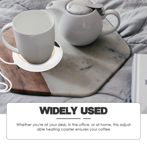 Witte vierkante mokkenwarmer met instelbare temperatuur (1 set) 2