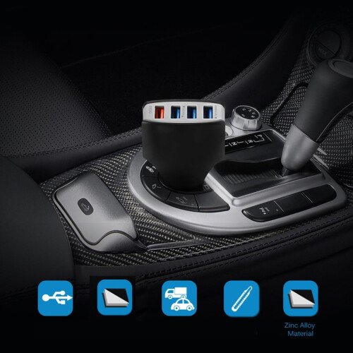 Kfz-Ladeadapter mit 4 USB-Anschlüssen und Schnellladefunktion 1