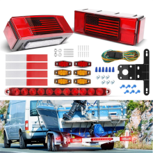 LED Trailer Lights Kit, IP68 Waterproof for Boat/Truck/RV – Includes License Plate, Brake & Marker Lights, Wiring Kit, Compatible with Boat Trailer