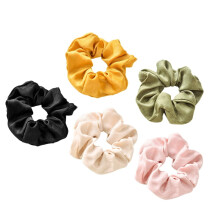 Lot de 5 élastiques à cheveux extensibles en satin, couleurs assorties, chouchous décoratifs pour queues de cheval