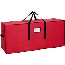 Heavy Duty 600D Canvas Christmas Tree Storage Bag for Up to 6 ft Trees, Red, 45"x15"x20", Dual Zipper & Durable Handles