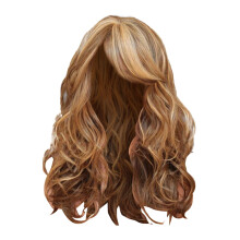 Parrucca bionda lunga e riccia in capelli umani, resistente al calore, 21,65", compatibile con parrucche HD Lace Front.