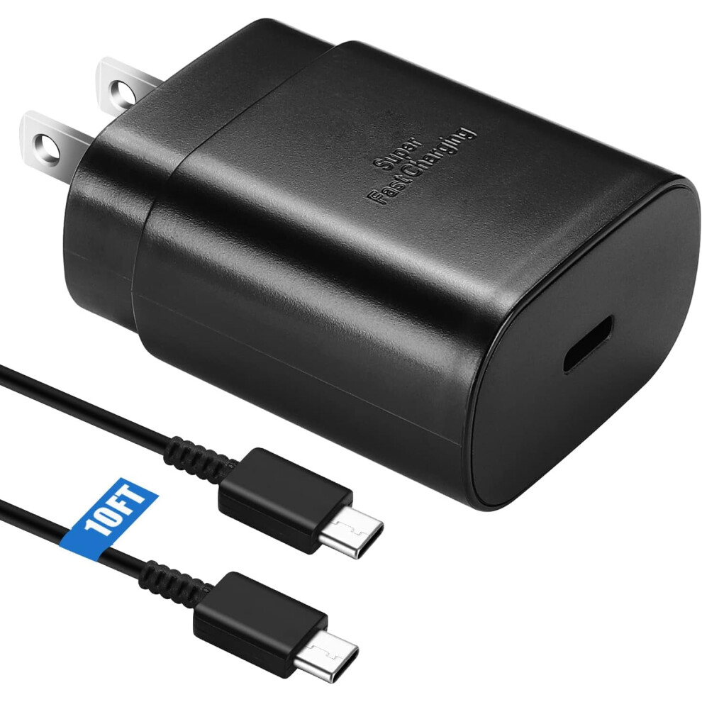 25W Usb-C Fast Charger & 10Ft Cable For Galaxy S25/S24/S23/S22/S21/S20 & Compatible With Samsung 9425574912732