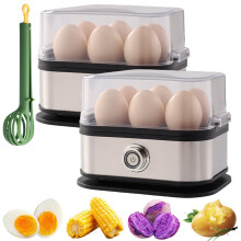 Sunny Side Master Egg Cooker, 6-Egg Electric Poacher for Soft/Medium/Hard Boiled Eggs – Compatible with Stainless Steel
