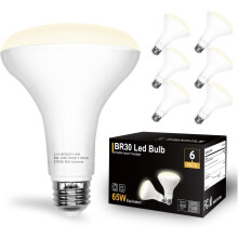 Ampoules projecteurs BR30, lot de 6, blanc neutre 4000K, équivalent 65W, dimmables, culot E26, 800 lm, compatibles avec les luminaires encastrés.