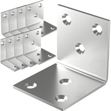 20Pcs 2"x2"x2" Stainless Steel Heavy Duty L Brackets, 50mm Corner Braces for Wood Frames, Beds, Bookshelves – Compatible with Wood