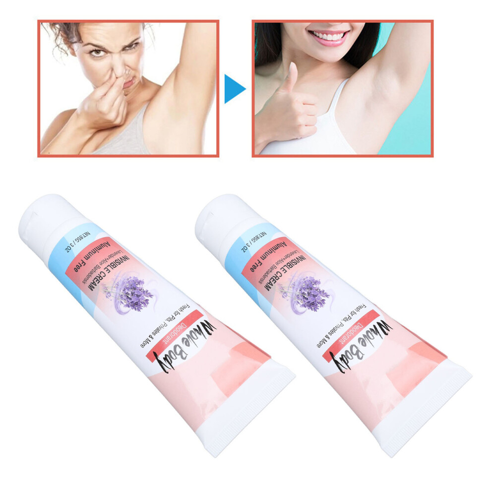 Lavender/Cream 2Pcs 85G Deodorizing Non-Greasy Refreshing For Underarms