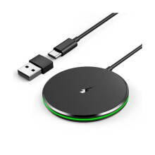 FU1999 15W magnetisk trådlös laddare, kompatibel med Apple MagSafe, iPhone 16–12 och AirPods 2/3/Pro, sömnvänlig lampa