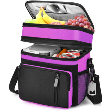 Boîte à lunch et sac à lunch pour femmes, grande boîte à lunch isotherme pour adultes, boîte à lunch étanche avec ouvre-bouteille pour le