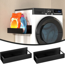 Lot de 2 étagères de rangement magnétiques sans perçage, pour épices, réfrigérateur, placard, tiroir, noir
