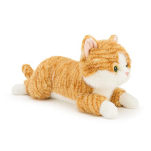 Knuffelkat voor volwassenen en kinderen, zachte en knuffelbare verzwaarde pluche kat, realistische knuffelkat, 45 cm (geel)