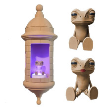 Lampe murale artistique en plastique représentant des grenouilles Coqui, boîte de garde, éclairage d'ambiance chaleureux, cadeau idéal pour les