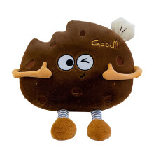 Coussin décoratif en peluche représentant un pain ou un biscuit, idéal pour le canapé ou la chambre. Confortable, sûr et doux, il est adoré des