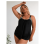 Σετ Tankini Plus Size με Λεοπάρ Στάμπα – Tummy Control, Μαγιό 2 τεμαχίων με Σορτς & Μονόχρωμο Τοπ 4