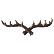 Patère murale tête de cerf – Porte-manteau et porte-clés décoratif, design rustique en bois de cerf pour entrée, couloir, chambre –