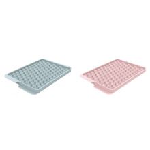 Mini bacs à glaçons (lot de 2) - 15 x 23 cm - Petits bacs à glaçons ronds en forme de petits cailloux, parfaits pour le congélateur, les