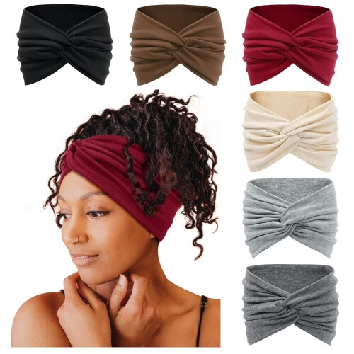 Extra breite Damen-Haarbänder, 18 cm, 6er-Pack