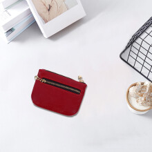 Petit portefeuille à main rouge en PU pour femme avec fermeture éclair (1 pièce)
