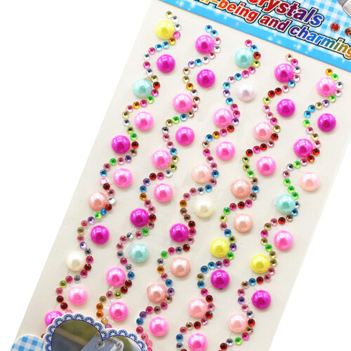 5Sheets Gem Sticker,Selfs Adhesive Rhinestones Jewel-8