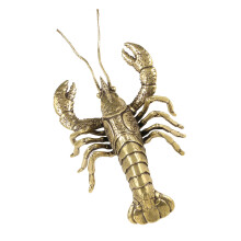 Goldene Langusten-Skulptur, Metall-Tier-Ornament, Hummer-Figur,