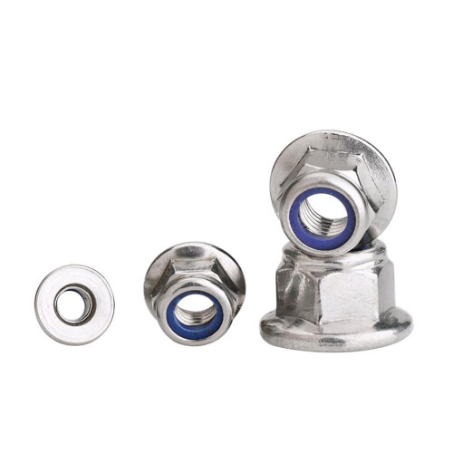 Nylon Insert Flange Hex Nuts 304 Stainless Steel M3–M12