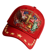 Youth Practical Baseball Cap Embroidered Statue of Liberty-Red