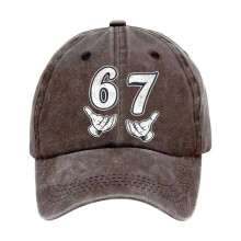 Unisex Traditional Cotton Sports Hat 67 Print Theme Sun-brown
