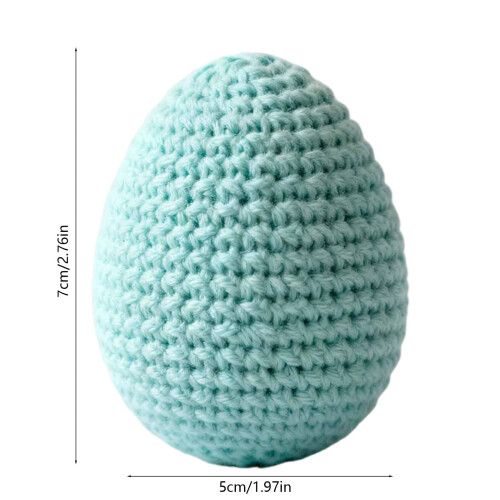 Hand-Crocheted Easter Egg Ornament Light Blue 2.8 Inch 2 2