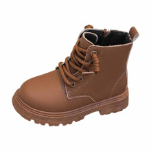 Girls Ankle Boots, Soft Sole Short Boots, British Style, Casual & Dressy, Toddler Boots, Z04 Brown, 5.5–6 Years, Compatible with Kids