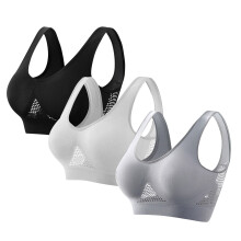 Top de treino plus size com painel de malha, pacote com 3 unidades, cor clara.