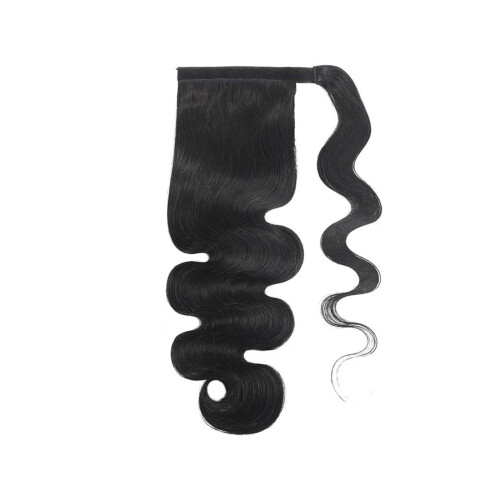 Αλογοουρά Body Wave Ανθρώπινη Τρίχα Wrap Around Αλογοουρά 100% Remy Hair Extensions Φυσικό Χρώμα για