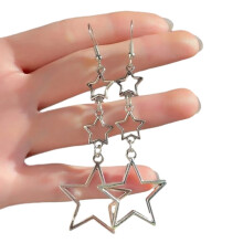 YIEMEEN Stylish Pentagrams Earwear Five Pointed Star Drop Earrings Exquisite Hollow Pattern Ear Ornament Fashionable Jewelry