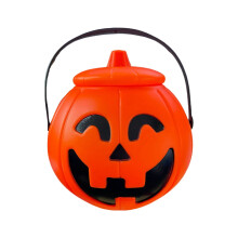 Halloween pumpkin candy bucket with handle 1 piece