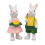 1Pair Resin Hare Sculpture Easter Decoration for Garden Yard 1