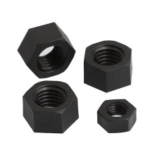 Hex Full Nuts Self Colour Black M2 M2.5 M3 M4 M5 M6 M8 M10 M12 Metric Hexagonal