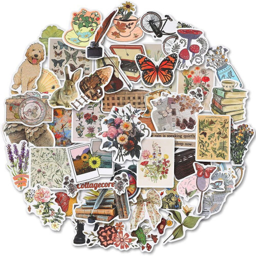 Αδιάβροχα αυτοκόλλητα βινυλίου Vintage Scrapbooking, 50 τεμάχια