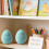 Hand Crocheted Easter Egg Ornament Light Blue Foam Filled 6