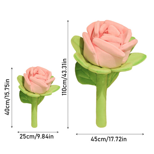 Red Artificial Rose Plush Toy 43.31 inches 2